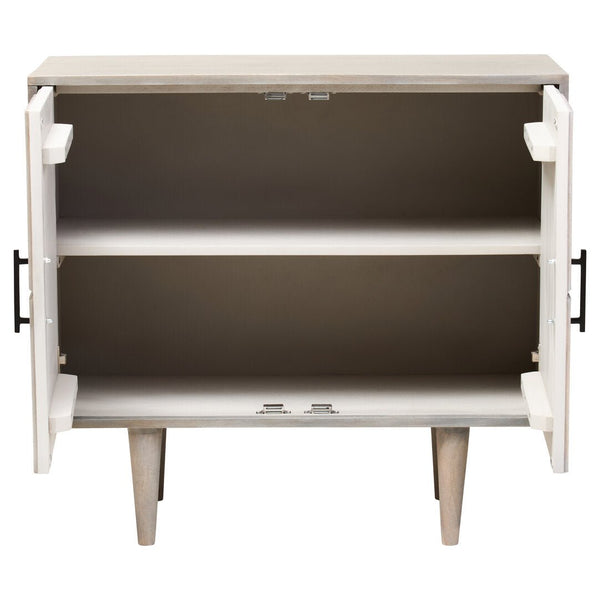 Satna Two Door Greywash Carved Mango Wood Sideboard - Canwell Interiors Limited - Xshowhome