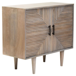 Satna Two Door Greywash Carved Mango Wood Sideboard - XShowhome Limited - Xshowhome