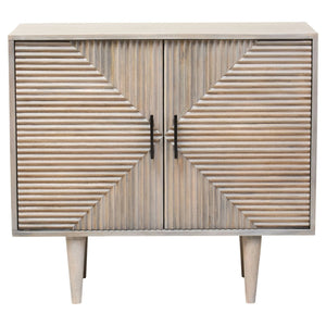 Satna Two Door Greywash Carved Mango Wood Sideboard - XShowhome Limited - Xshowhome
