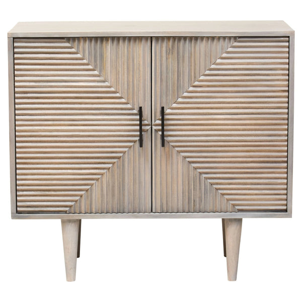 Satna Two Door Greywash Carved Mango Wood Sideboard - XShowhome Limited - Xshowhome