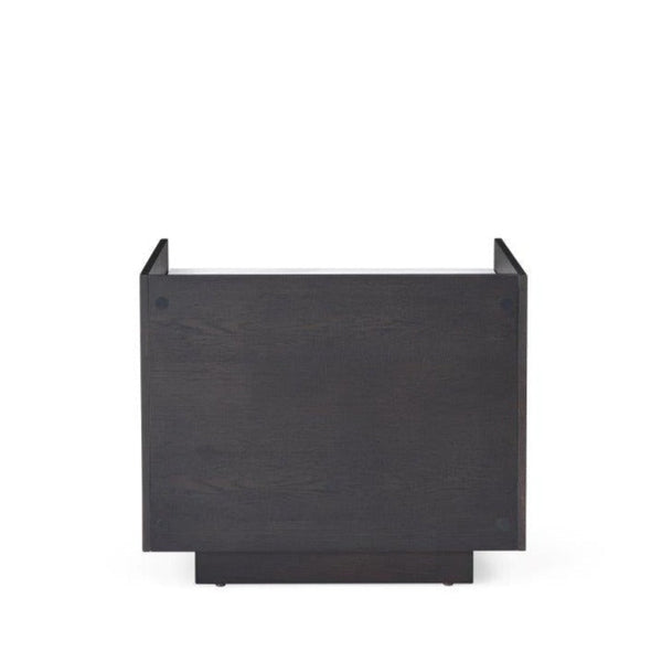 Saviour Bedside Table - White Marble & Anthracite/Grey Wash Oak - Tommy Franks