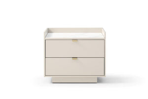 Saviour Bedside Table - White Marble & Beige - Tommy Franks