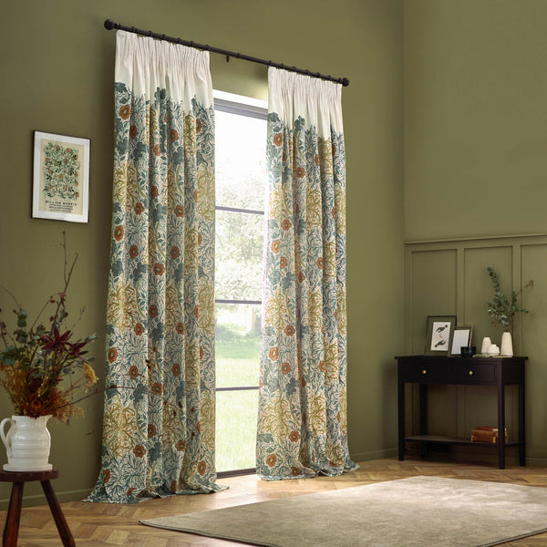 Seaweed 117x137 Pencil Pleat Curtains Stone/Sunflower - XShowhome Limited - Riva