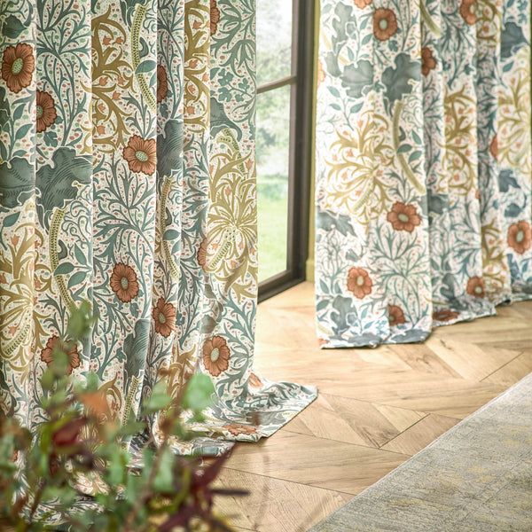 Seaweed 117x137 Pencil Pleat Curtains Stone/Sunflower - XShowhome Limited - Riva