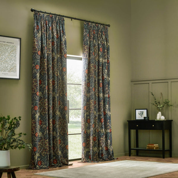 Seaweed 167x182 Pencil Pleat Curtains Indigo - XShowhome Limited - Riva