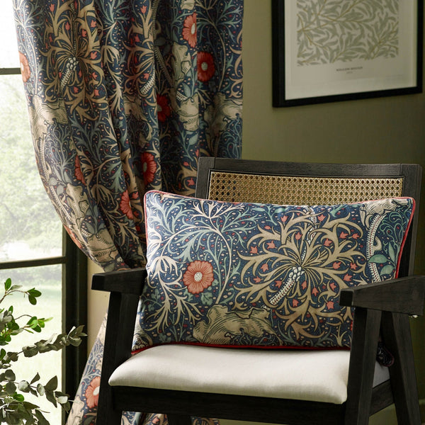 Seaweed 167x182 Pencil Pleat Curtains Indigo - XShowhome Limited - Riva