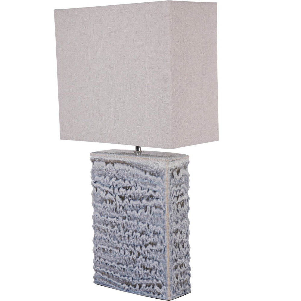 Sereno Rectangle Table Lamp in Blue Reactive Glaze - XShowhome Limited - Libra