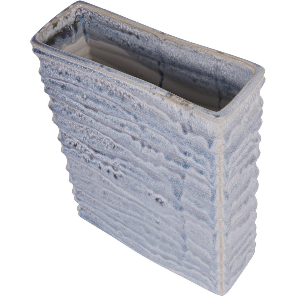 Sereno Rectangle Vase in Blue Reactive Glaze - XShowhome Limited - Libra