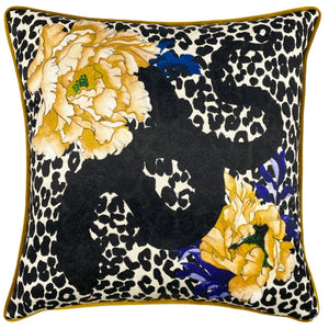 Serpentine 43x43 Feather Filled Cushion Ochre & Blue - XShowhome Limited - Riva