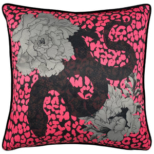 Serpentine 43x43 Feather Filled Cushion Pink/charcoal - Canwell Interiors Limited - Riva