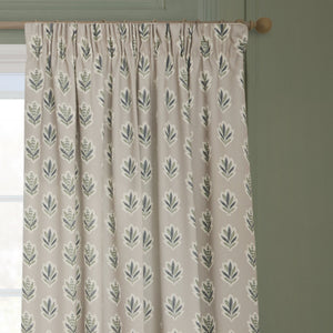 Sessile Leaf 167x228 Pencil Pleat Curtains Flax - XShowhome Limited - Riva