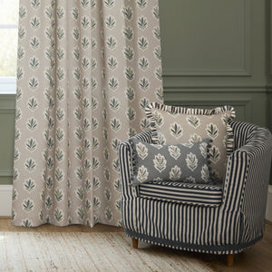 Sessile Leaf 228x182 Pencil Pleat Curtains Flax - XShowhome Limited - Riva