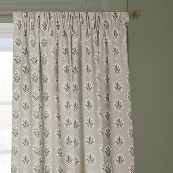 Sessile Leaf 228x182 Pencil Pleat Curtains Flax - XShowhome Limited - Riva