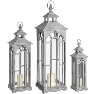 Set of Three Wooden Lanterns with Archway Design - Canwell Interiors Limited - Hills
