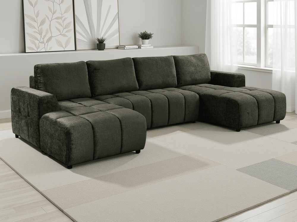Shanghai Luxury Green U Shape Corner Sofabed - XShowhome Limited - Xshowhome