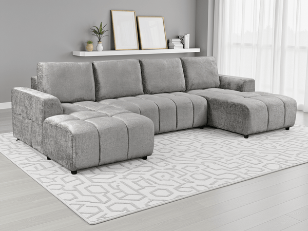 Shanghai Luxury Grey U Shape Corner Sofabed - XShowhome Limited - Xshowhome