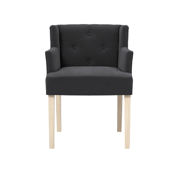 Shay Anthracite Winged Chair with Arms - Canwell Interiors Limited - Canwell