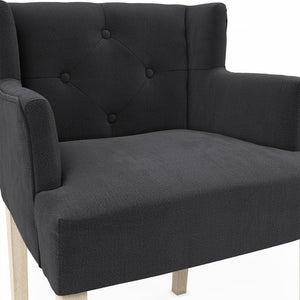 Shay Anthracite Winged Chair with Arms - Canwell Interiors Limited - Canwell