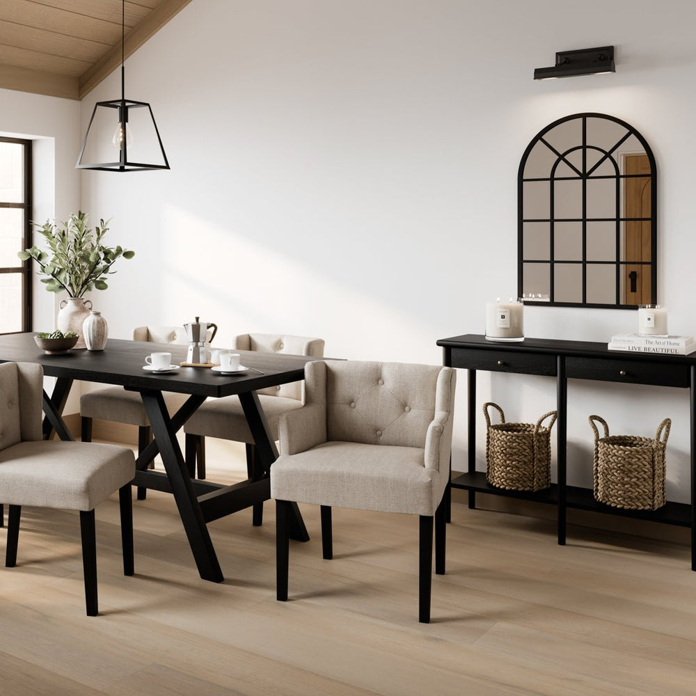 Shay Stone Winged Dining Chair with Arms - Canwell Interiors Limited - Canwell