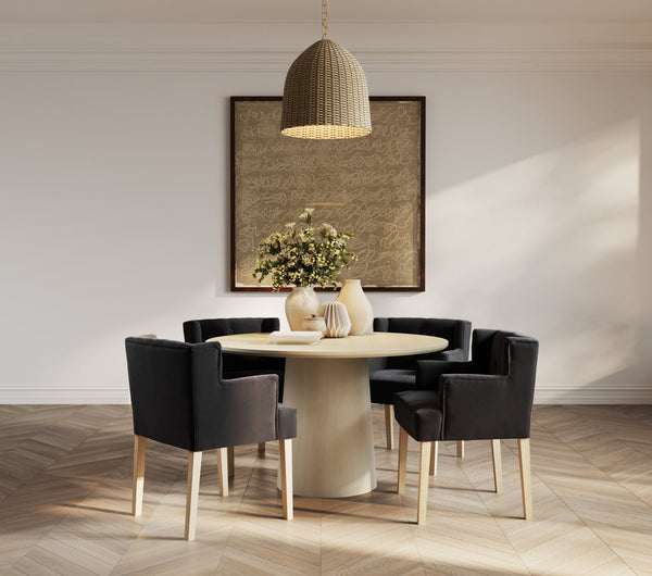Shay Stone Winged Dining Chair with Arms - Canwell Interiors Limited - Canwell