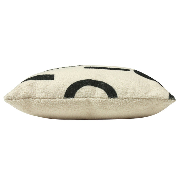 Shearling Circa 43x43 Feather Filled Cushion Black - Canwell Interiors Limited - Riva