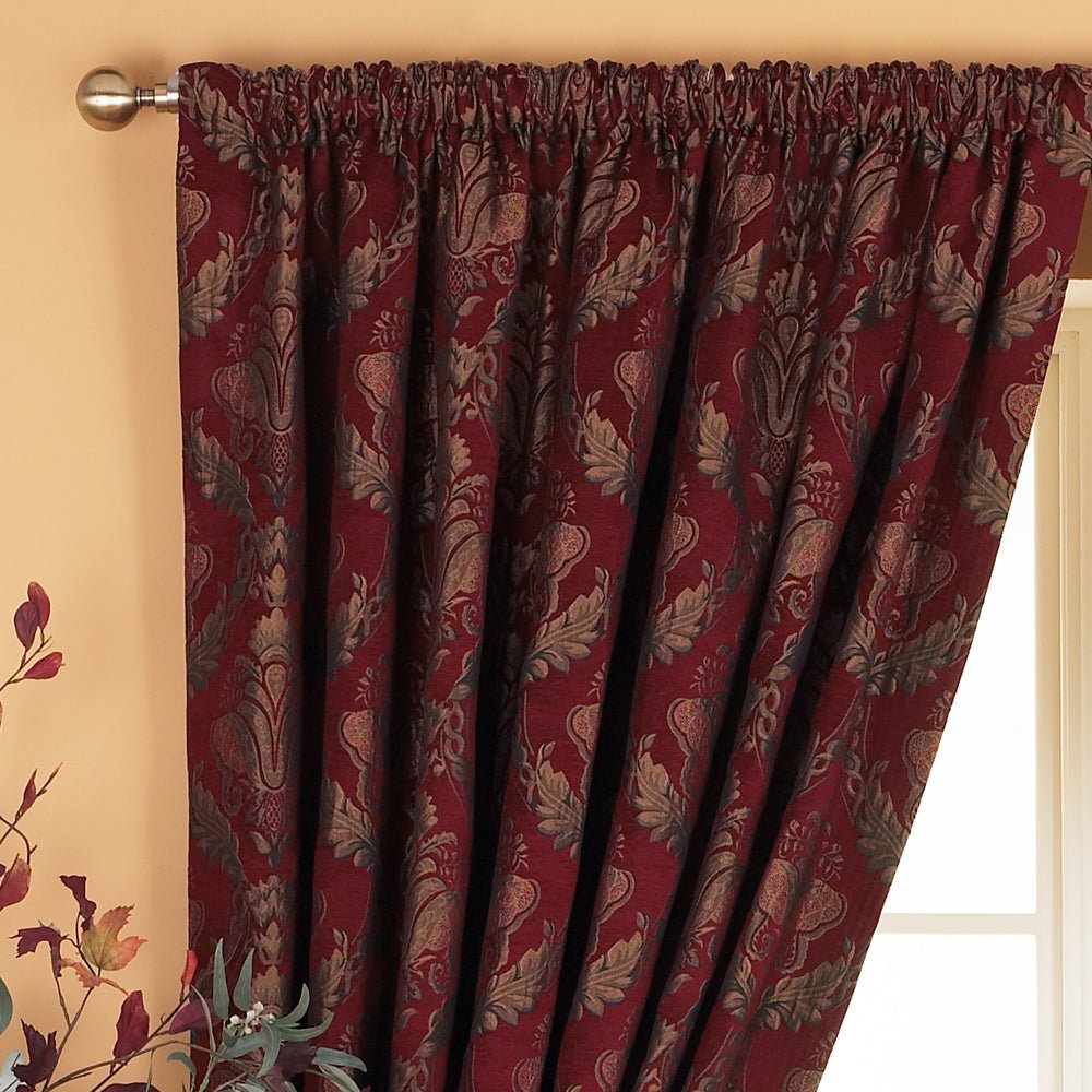 Shiraz Curtain 66x90 Burgundy - XShowhome Limited - Riva