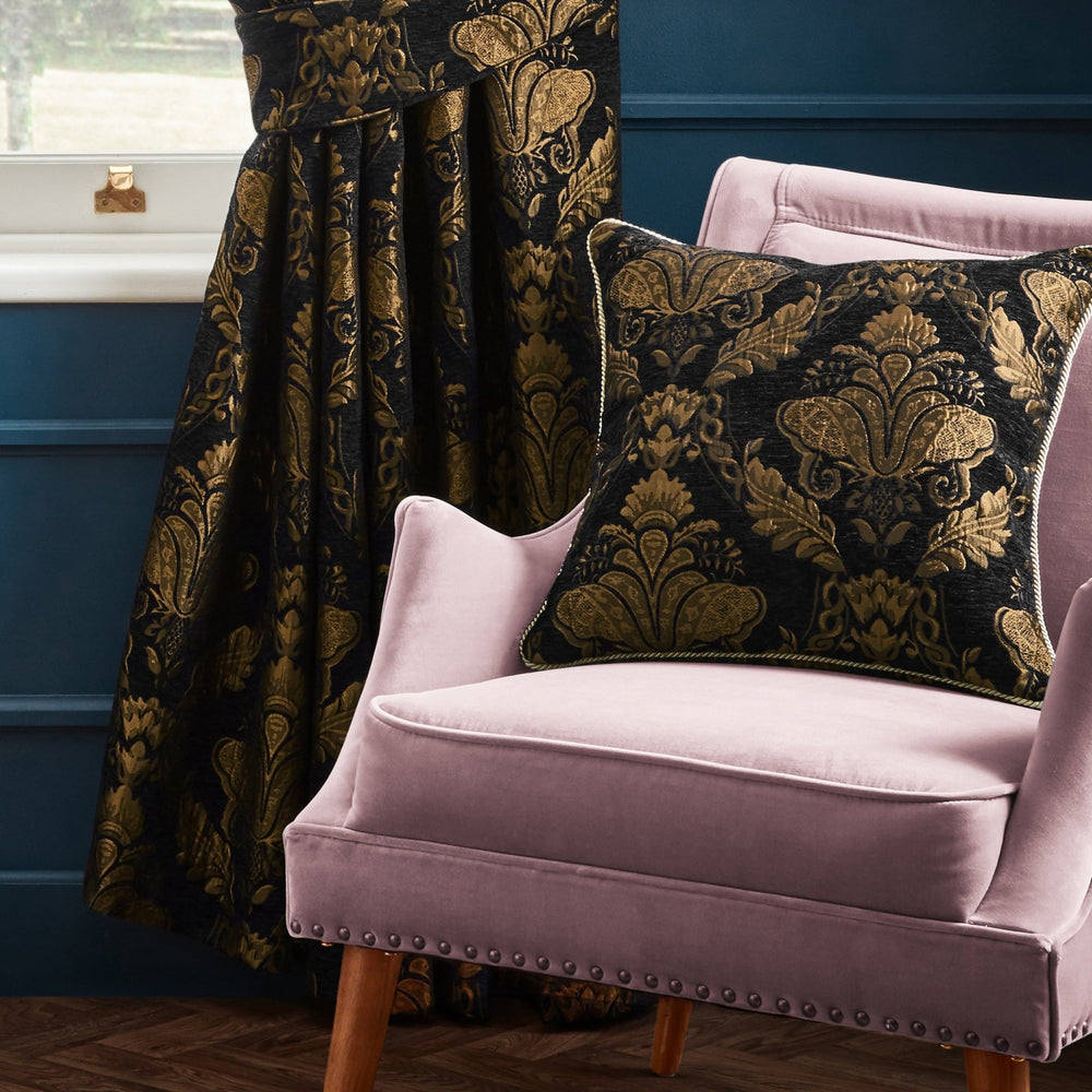 Shiraz Feather Filled Cushion 45x45 Black - Canwell Interiors Limited - Riva