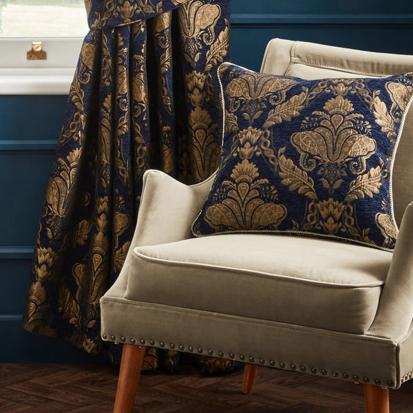 Shiraz Feather Filled Cushion 45x45 Navy - Canwell Interiors Limited - Riva