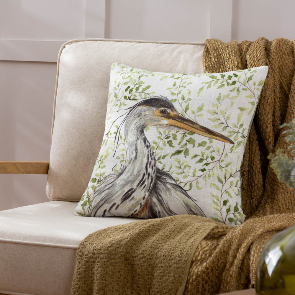 Shugborough Heron 43x43 Feather Filled Cushion Multi - Canwell Interiors Limited - Riva