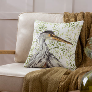 Shugborough Heron 43x43 Feather Filled Cushion Multi - Canwell Interiors Limited - Riva