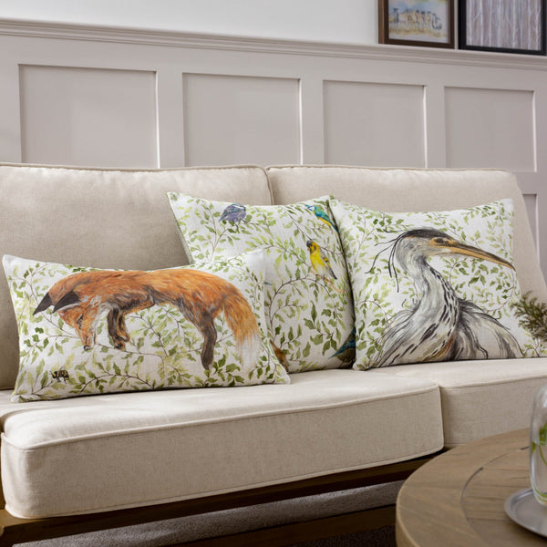 Shugborough Heron 43x43 Feather Filled Cushion Multi - Canwell Interiors Limited - Riva