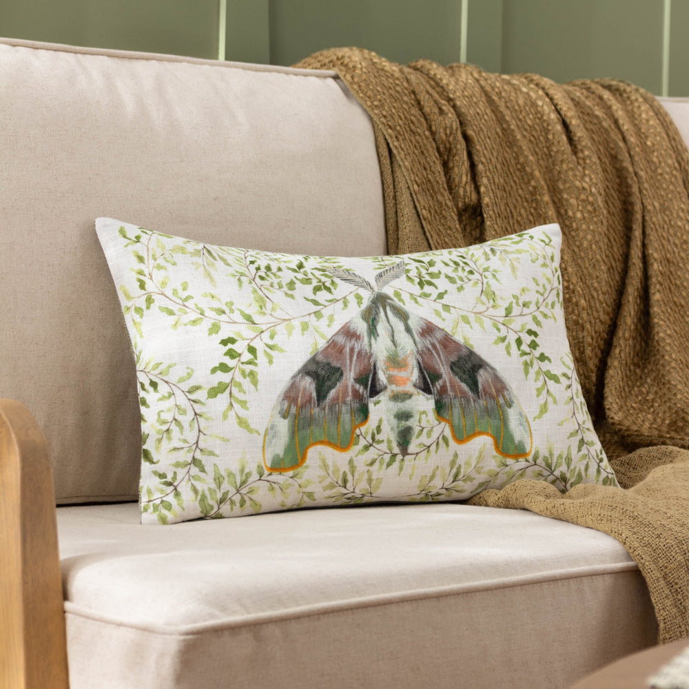 Shugborough Moth 30x50 Feather Filled Cushion Multi - Canwell Interiors Limited - Riva