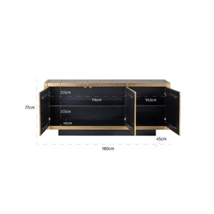 Ex-Display Collada Sideboard - Brushed Gold, 180cm wide - Richmond Interiors - Xshowhome