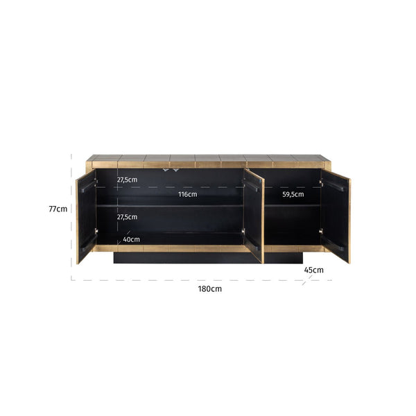 Ex-Display Collada Sideboard - Brushed Gold, 180cm wide - Richmond Interiors - Xshowhome