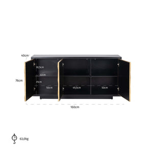 Sideboard Esher 3 - Door (black) - Canwell Interiors Limited - Richmond