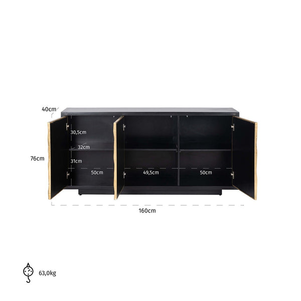 Sideboard Esher 3 - Door (black) - Canwell Interiors Limited - Richmond