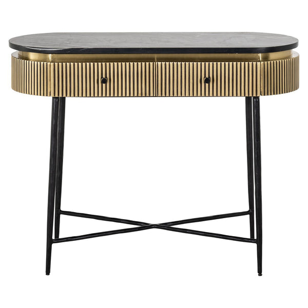 Sideboard Ironville gold - gold, Iron|Mdf|Brass|Black Marine Marble - Canwell Interiors Limited - Richmond