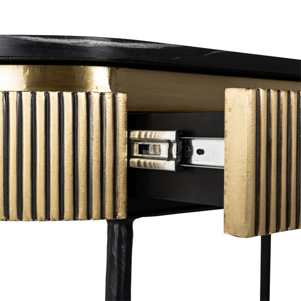 Sideboard Ironville gold - gold, Iron|Mdf|Brass|Black Marine Marble - Canwell Interiors Limited - Richmond