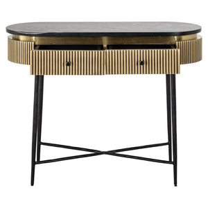 Sideboard Ironville gold - gold, Iron|Mdf|Brass|Black Marine Marble - Canwell Interiors Limited - Richmond