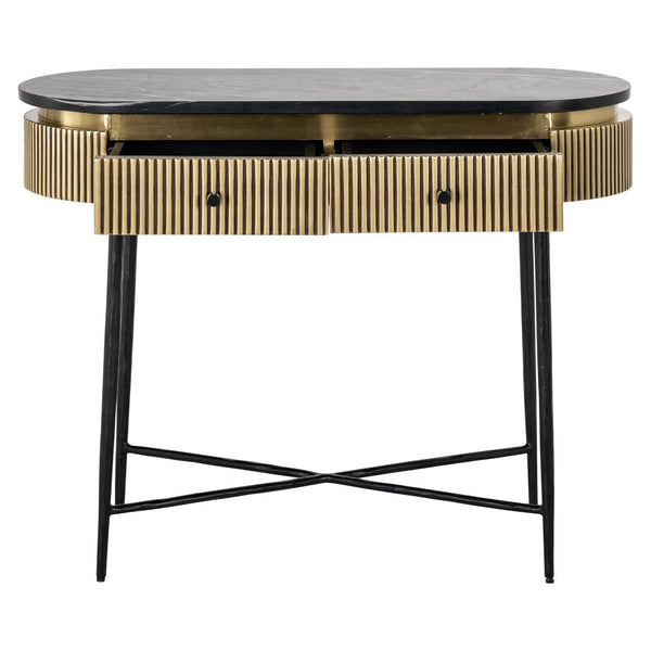 Sideboard Ironville gold - gold, Iron|Mdf|Brass|Black Marine Marble - Canwell Interiors Limited - Richmond