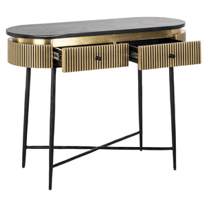 Sideboard Ironville gold - gold, Iron|Mdf|Brass|Black Marine Marble - Canwell Interiors Limited - Richmond