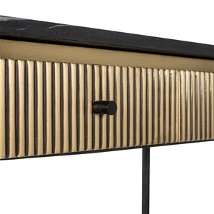 Sideboard Ironville gold - gold, Iron|Mdf|Brass|Black Marine Marble - Canwell Interiors Limited - Richmond