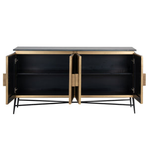 Sideboard Ironville gold - gold, Metal|Iron|Mdf|Plywood|Black Marine Marble - Canwell Interiors Limited - Richmond