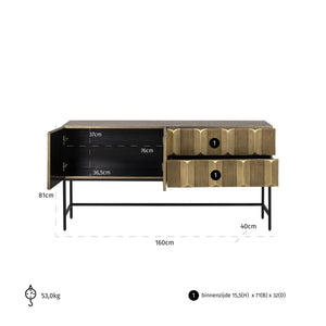 Sideboard Jaxx black/gold - Canwell Interiors Limited - Richmond