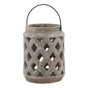 Siena Brown Large Lattice Lantern - Canwell Interiors Limited - Hills