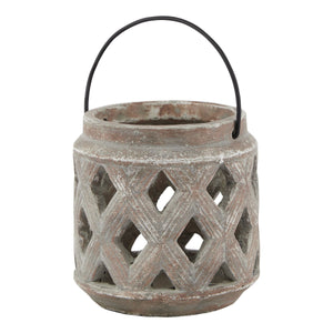 Siena Brown Lattice Lantern - Canwell Interiors Limited - Hills