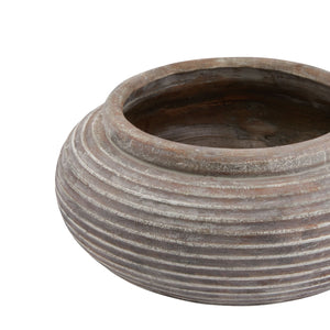 Siena Brown Round Ribbed Planter - Canwell Interiors Limited - Hills