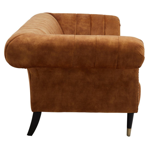 Siena Three Seat Gold Velvet Sofa - Canwell Interiors Limited - Xshowhome