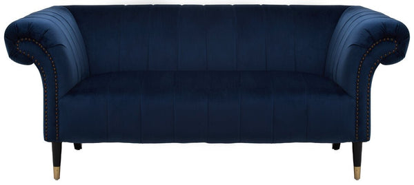 Siena Two Seat Midnight Blue Velvet Sofa - Canwell Interiors Limited - Xshowhome