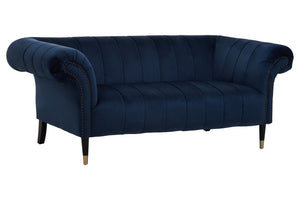 Siena Two Seat Midnight Blue Velvet Sofa - Canwell Interiors Limited - Xshowhome